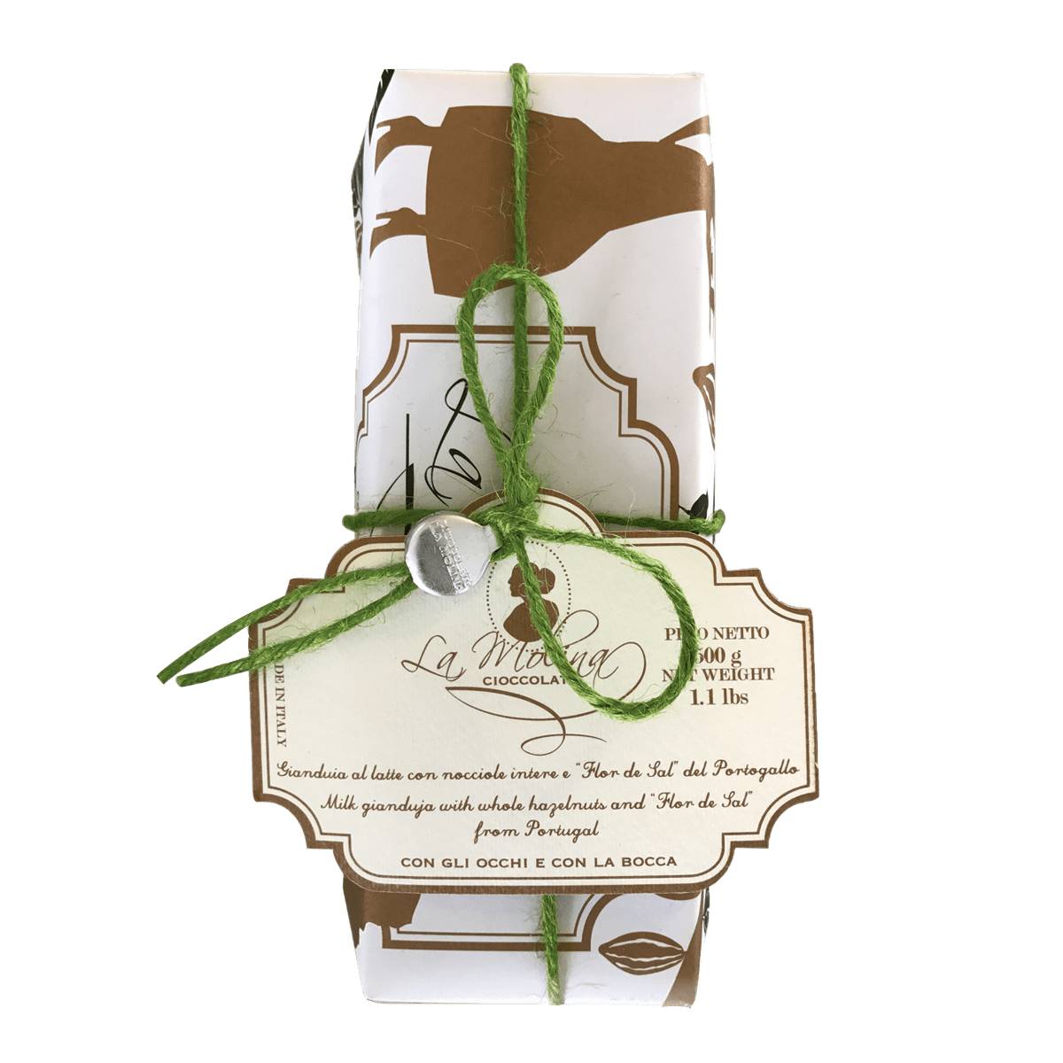ONCE UPON A TIME salted milk gianduja with whole hazelnuts ,500 gr